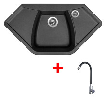 Sinks NAIKY 980 Metalblack + Elasta nerez/černá 